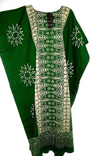 Cool Kaftans MALAYA Cotton Kaftan Dress Black Purple Red Plus - Greens - FS