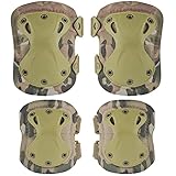 Professional Tactical Combat Knee and Elbow Protective Pads Sets Advanced Tactical Gear Set for Airsoft Paintball Hunting Army Skate Outdoor Sports (CP)