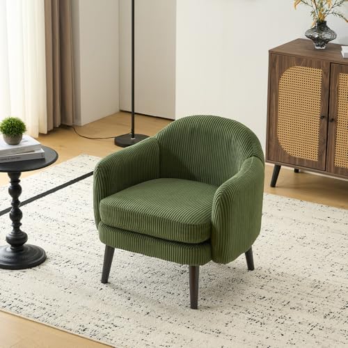 Bonnlo Fauteuil de Salon Moderne avec Accoudoirs, Canapé 1 Place avec Pieds en Bois Massif, Chaise...