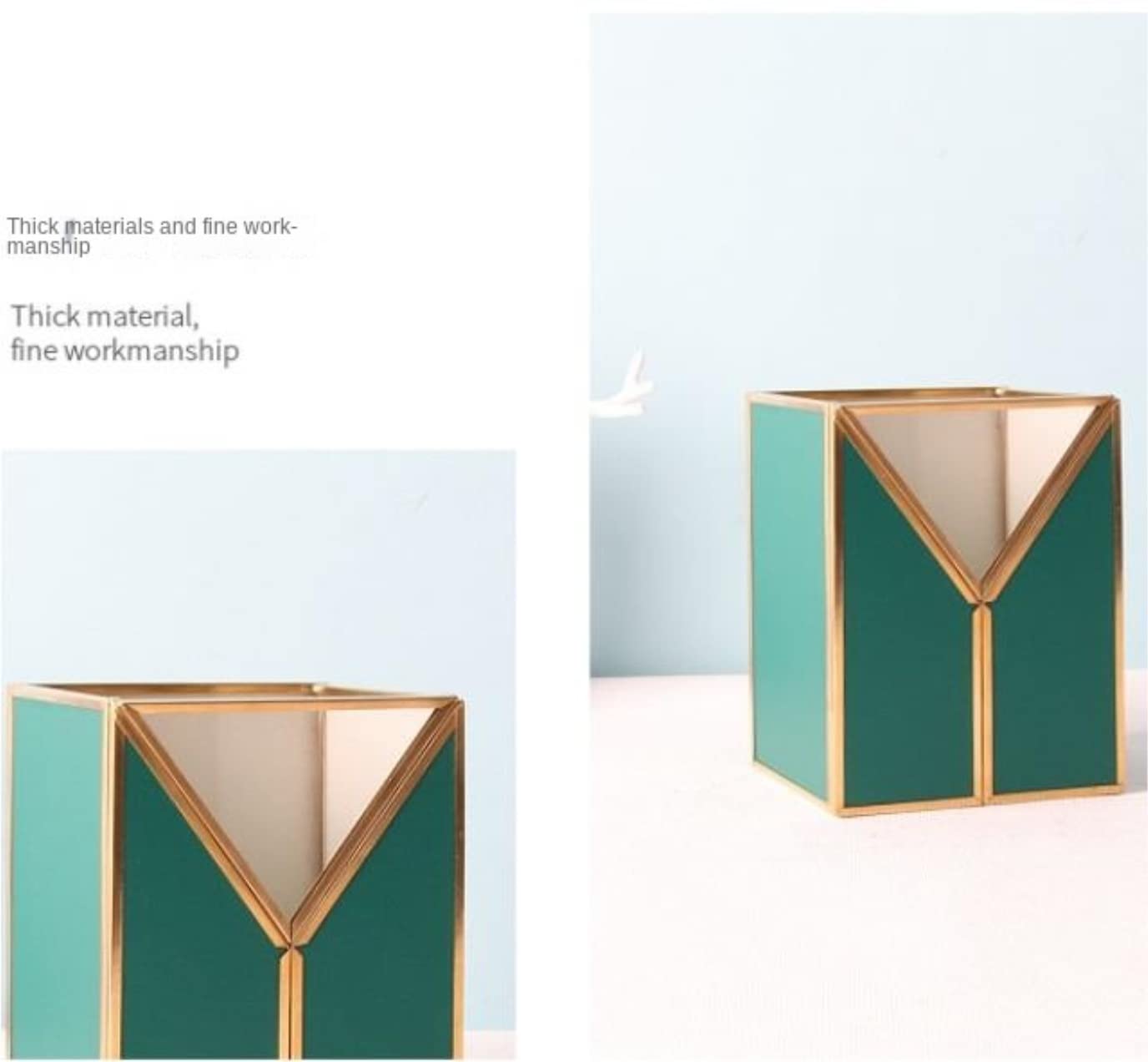 Organizador Cosméticos Organizador de Maquillaje Caja De Almacenamiento De Cosméticos Retro, Brocha De Maquillaje De Cristal De Cuero, Tocador, Organizador De Maquillaje De Escritorio Estante de Maqui