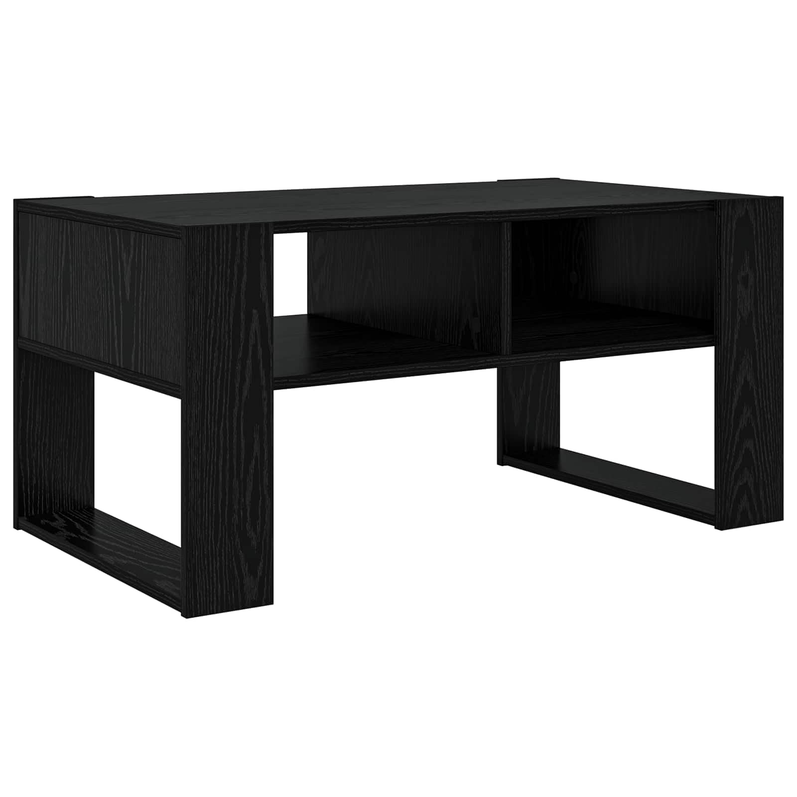 Stolik kawowy dębowy, czarny, 92 x 53 x 45 cm | Nowoczesny design, gładka powierzchnia, praktyczny uchwyt do salonu, elegancki