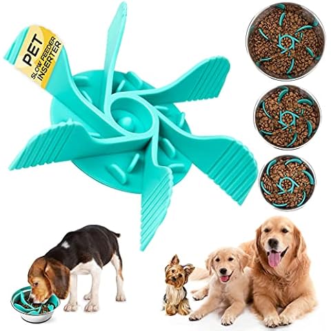 Slow Feeder Dog Bowls Insert, Cuttable Slow Feeder for Cats and Dogs, Pet feeder with 18 Suction Cups, Feeding supplies for Most Dog Bowl or Dog Dish Cover