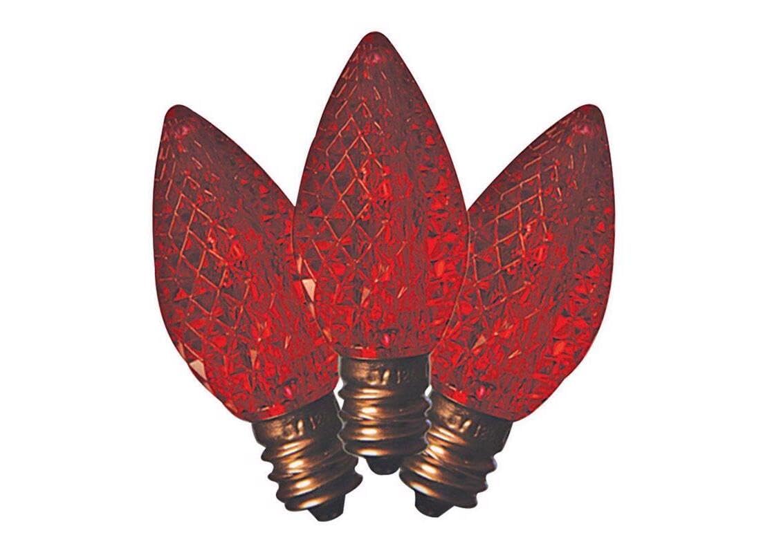 Condition photo showing New/Like New for holiday bright lights led c9 red 25 ct replacement christmas light bulbs