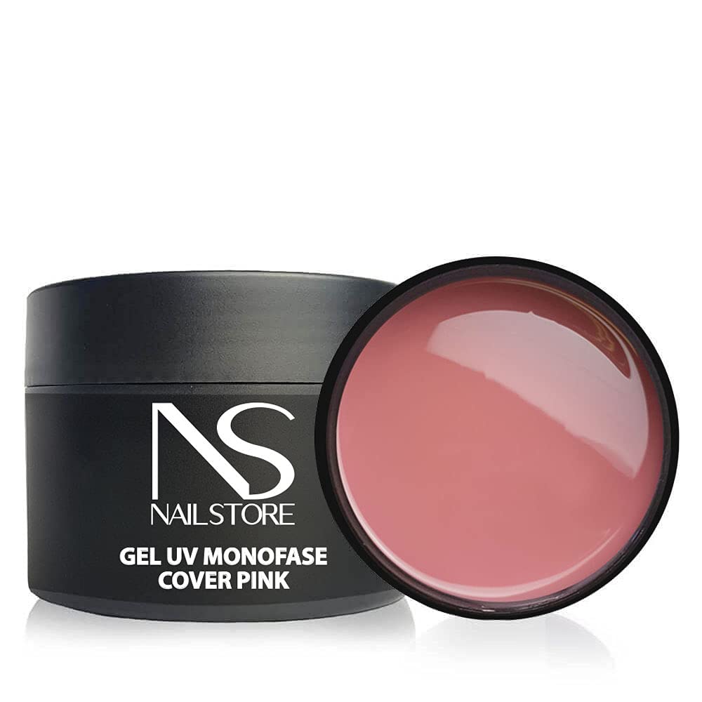 NAILSTORE - Gel UV Led Costruttore Monofasico Cover Pink - media densità - autolivellante - camouflage - facile lavorabilità – adatto per Refill e allungamento con cartina (50 g)
