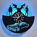 Produktbild LED Vinyl Record Wanduhr - Supernatural 3D Design Upcycling Dekoration - Vintage Familienzimmer Kunst Geschenk - Durchmesser 30cm Noir