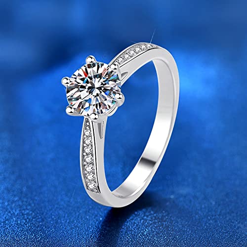 Silver Ring Size 6, 925 Sterling Solitaire Moissanite Best Friend Rings for Women3