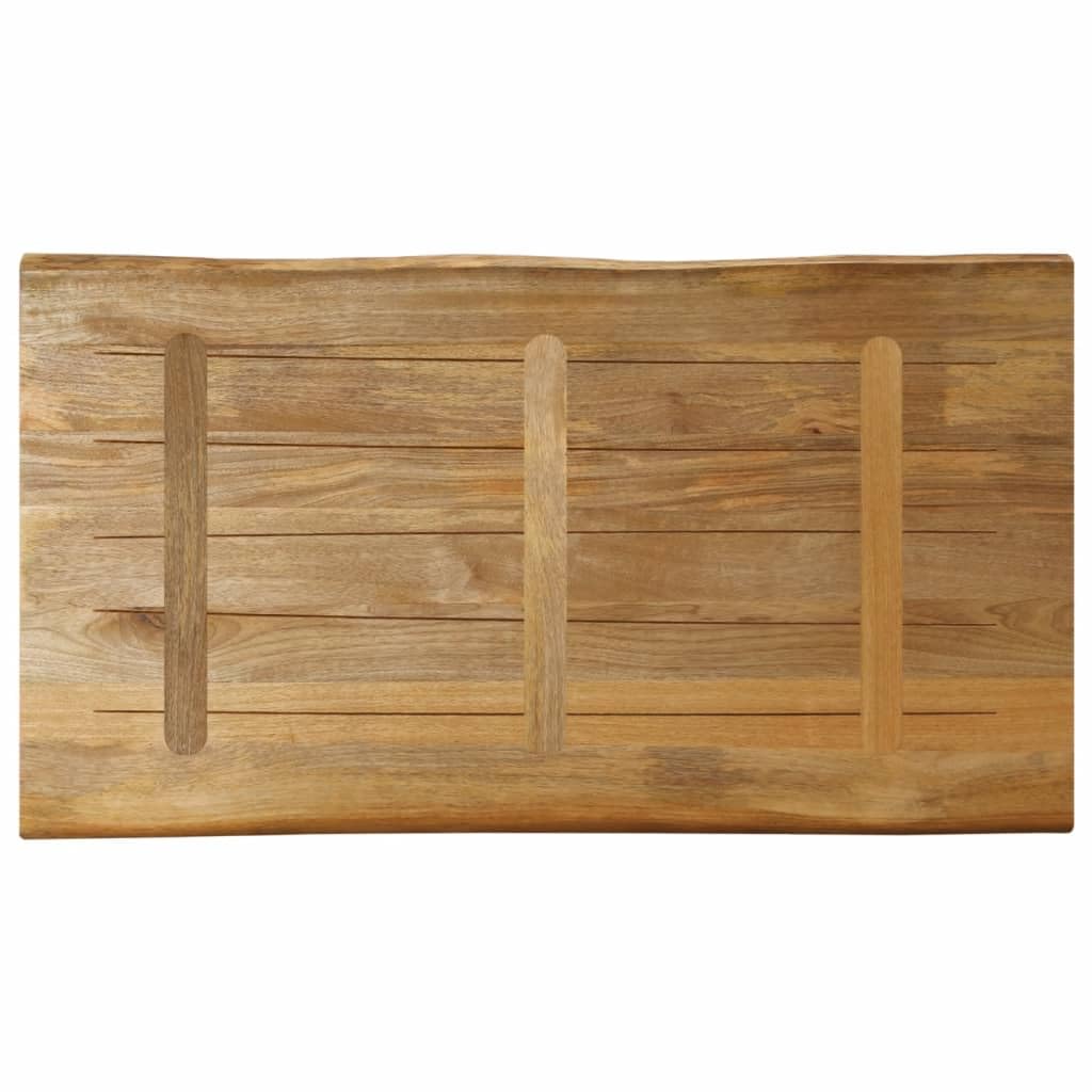 vidaXL Piano Tavolo Bordi Vivi 120x60x2,5 cm Legno di Mango Grezzo, Piano Sostituzione Tavolo, Piano per Tavolo da Pranzo, Piano d'appoggio