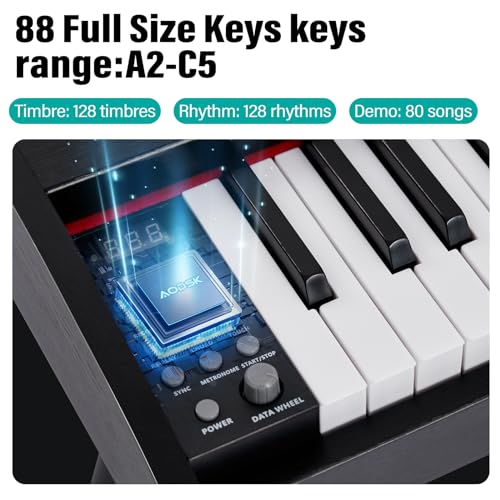 Aodsk AD-X1 Beginner Digital Piano 88 Key Keyboard,Full-Size Electric Piano thumb #3