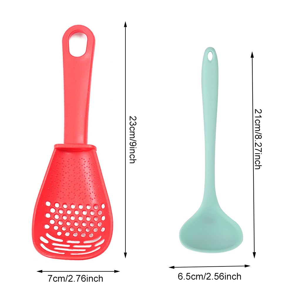 Set De 2 Cuillères De Cuisson En Silicone, Ensemble De Cuillères Fixes