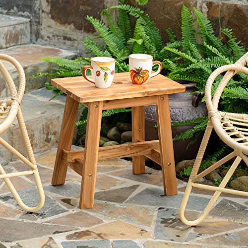 Lestar Solid Acacia Wood Stool Bedside End Tables Sub-Stool Wooden Step Stool (Sub-Stool) #TOP2