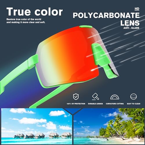 Kids Boys Baseball Sunglasses - Youth Sports Baseball Glasses Age 4-12, UV400 Protection3