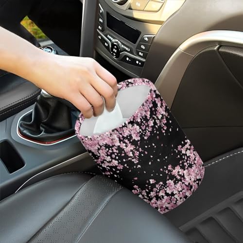 Image of Cherry Blossom Collapsible Accessories Trash Can Car Trash Bin Foldable Car Trash Can Bags Universal Garbage Bin Decoration Car Interior for Car SUV Trucks Universal