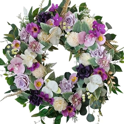 Idyllic 22" Artificial Flower Wreath Cover