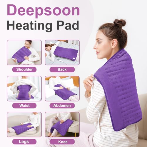 Image of Heating Pad,Electric Heating Pads,Heating Pad for Back,Purple,24x20 Inch
