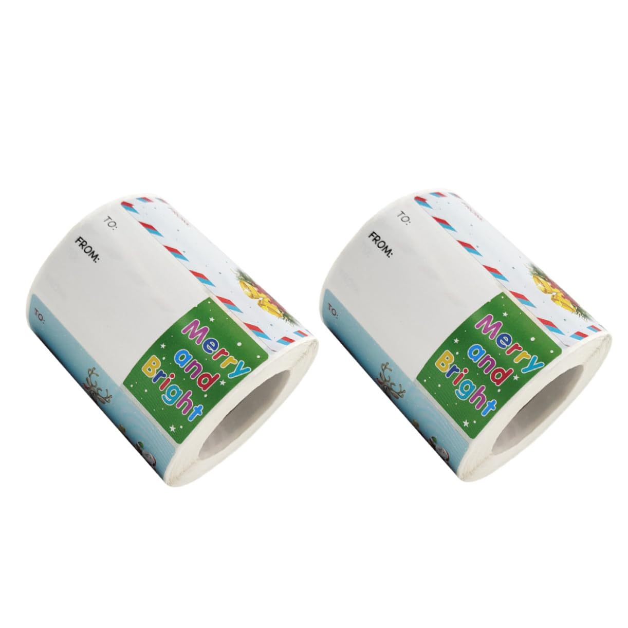 SHINEOFI 2 Juegos Pegatinas Navideñas Etiquetas Adhesivas Para Etiquetas Navideñas Etiqueta Engomada Del Arte De Navidad Sello Pegatinas Etiquetas De Etiquetas De Navidad 2 Rollos*2
