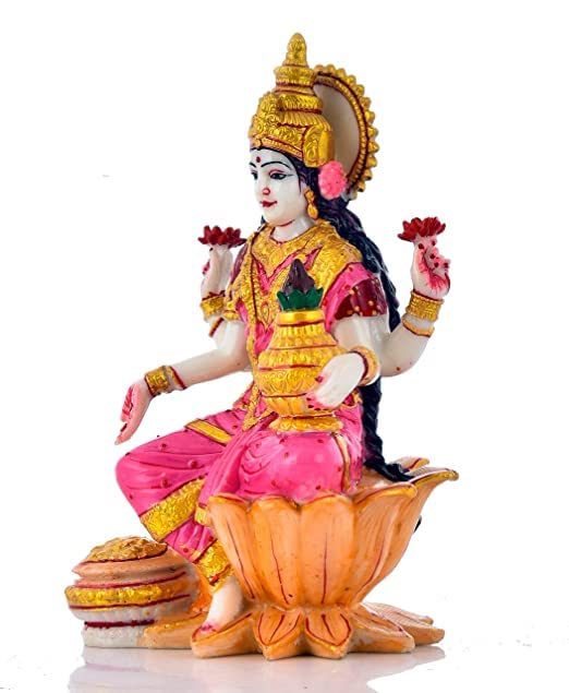 Image of Handicraft Polyresin Marble dust Laxmi Ji Murti forbest for Diwali Decor Pooja Room I Home Temple Decoration Items I god Idols I Statue I God Idols I (Size :: 7 x 4 Inche)