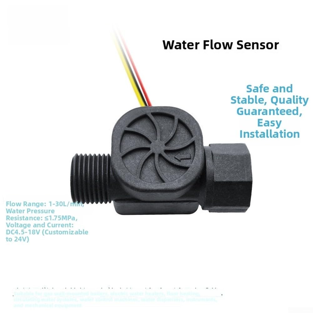Débitmètre d'eau industriel en nylon avec turbine de 1 à 30 l/min, capteur de pression 1,75 MPa avec signal d'impulsion de sortie pour chauffe-eau et applications à vapeur