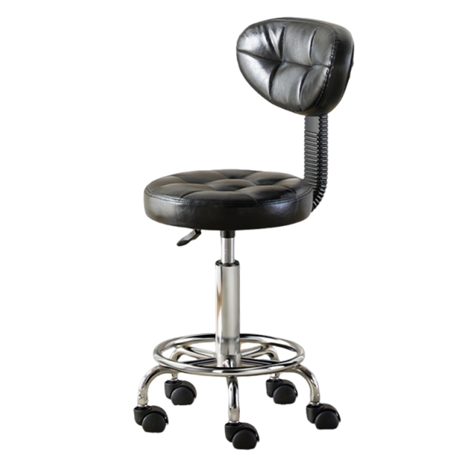 Sgabello da bar – Sedia da disegno ergonomica con supporto posteriore e poggiapiedi, versatile sgabello da ufficio per casa, cucina, bar, negozio (A-nero, 1 pezzo)