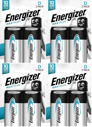 Pile Energizer Alkaline Max Plus D LR20 E95 pour gros appareils électroniques Lot de 4