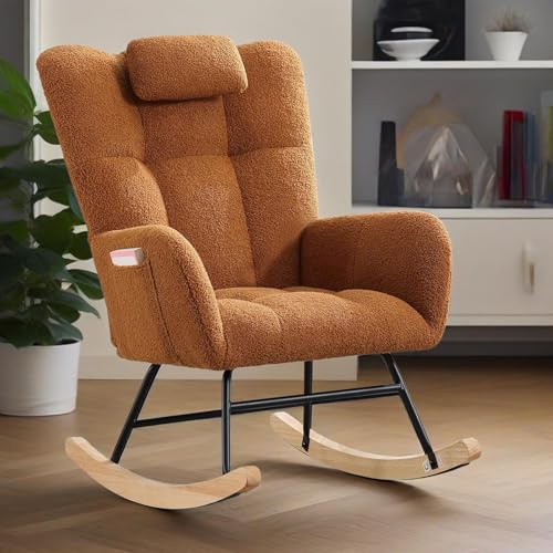 10 Best Nursery Chair for Tall Parents: Top Comfortable Gliders Reviewed 10 HomeEterna Nursery Rocking Chair, Upholstered Baby Fluffy Glider Rocker, Reading Chair with High Backrest, Comfy Chairs for Living Room, Bedroom, Nursing