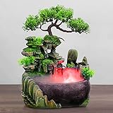DYRABREST Indoor Relaxation Desktop Fountain Waterfall, Zen Meditation Rockery Crafts Indoor Waterfa