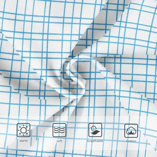 Light Blue Grid Plaid Girls' Breathable Triangle Panties Organic Underpants for Toddlers in Sizes 2T,3T, 4T, 5T, 6Y and 8Y3