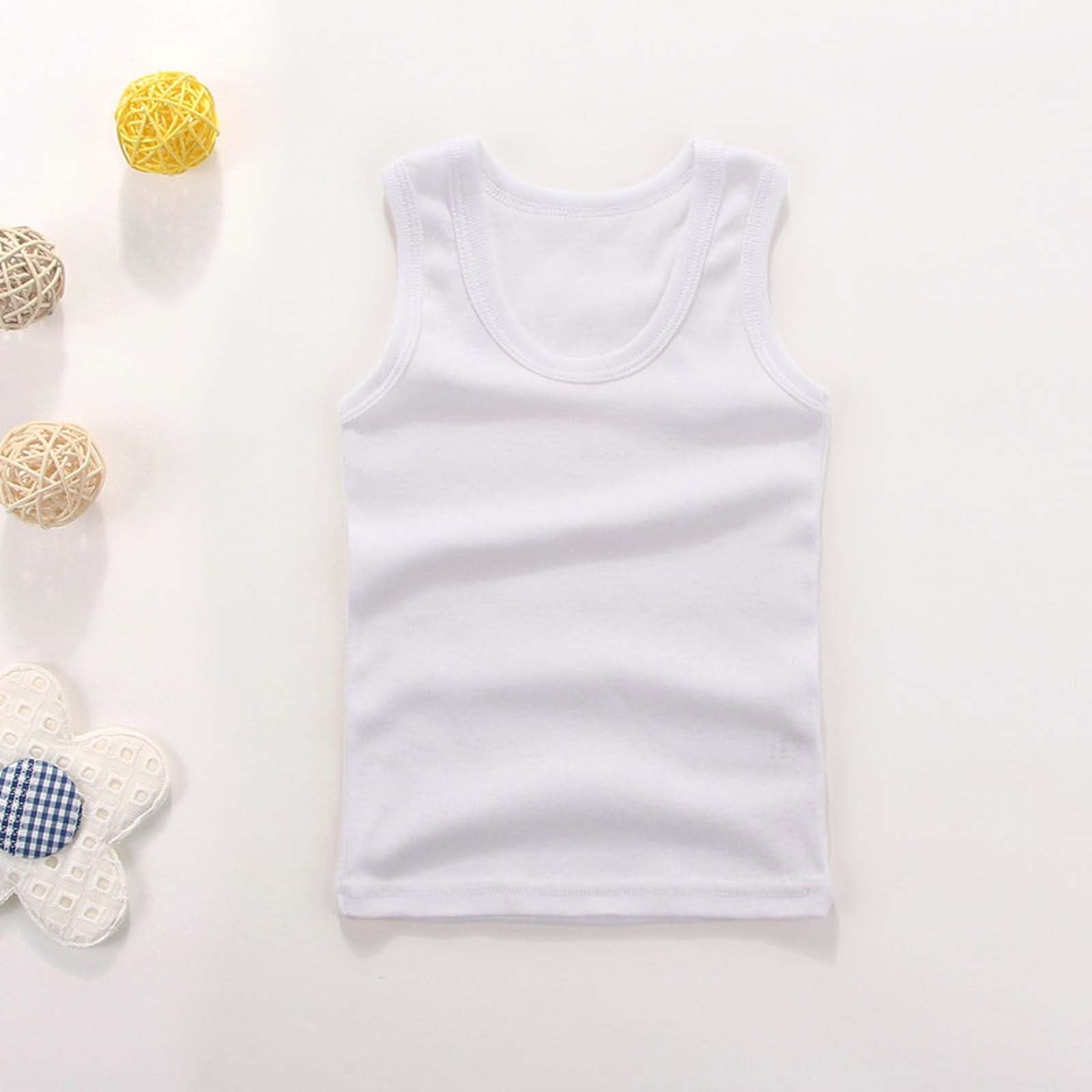 Generisch Débardeur Garçon, sans manches, col rond, t-shirt basique, bretelles respirantes, élastique, doux, débardeur léger, décontracté pour le sport
