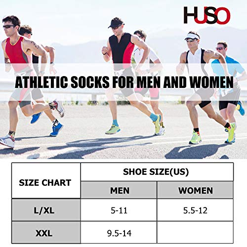 HUSO Running Socks Mens Womens Novelty Funny Colorful Print Anti-blister Athletic Sports Quarter Socks 1,3,4,7 Pairs2