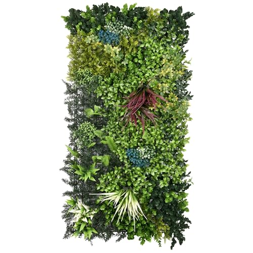 Artificial Plant Flower Living Wall Panels Realistic Indoor/Outdoor Garden 50CMX100CM Home Office Cafe Shop Salon Wedding (Lushspire)
