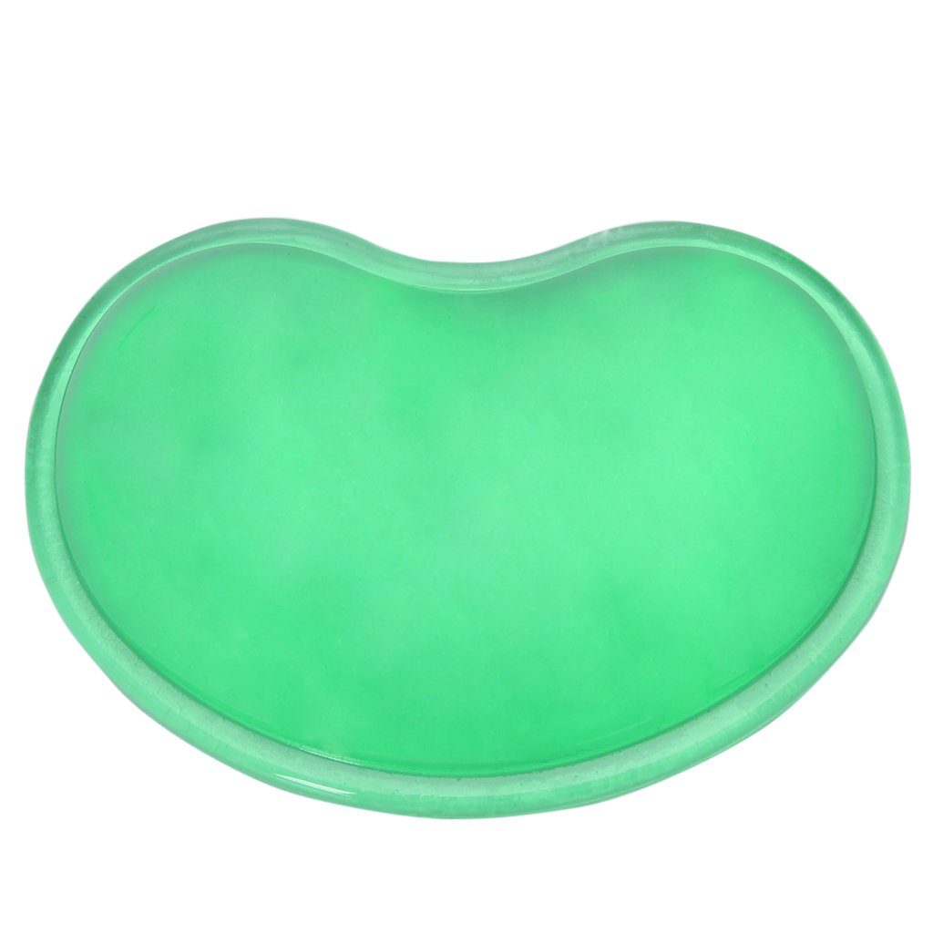 Mya Green Translucent Gel Silicone Wavy Mouse Pad Wrist Rest Support For Computer Laptop Heart-Shaped Wrist Mouse Pad