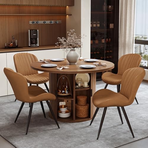 Miereirl Modern Round Dining Table Set