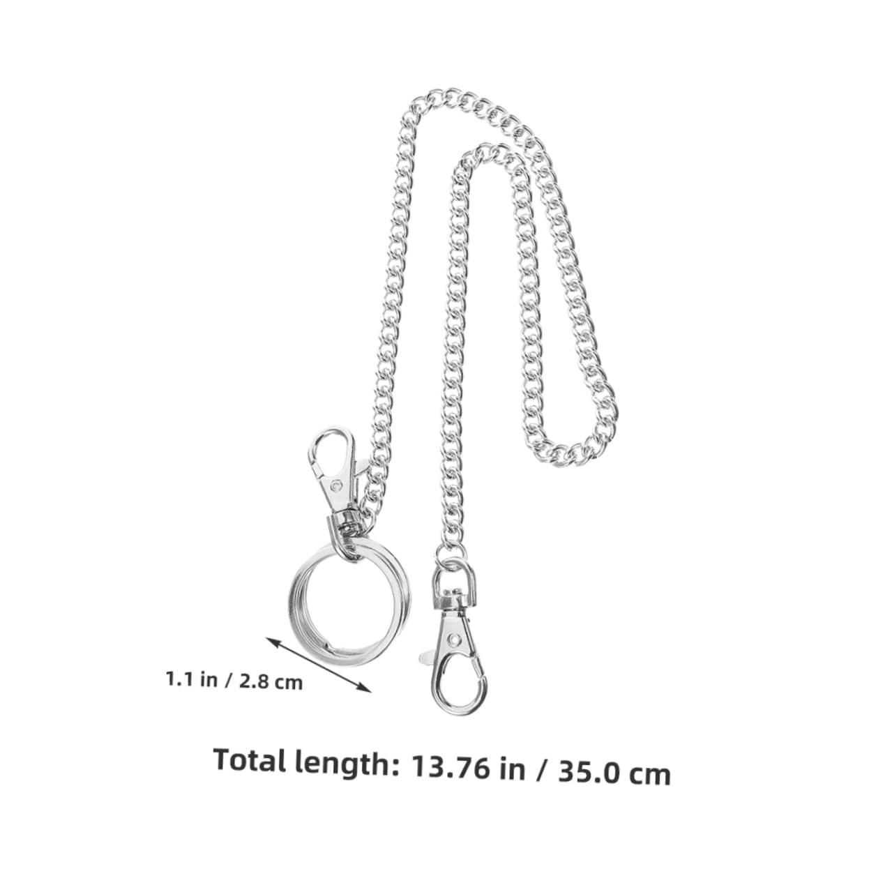 BESPORTBLE 3pcs Adjustable Wallet Attachment Chain Heavy Duty Punk Inspired Design for Men for Keys and Outdoor Activities