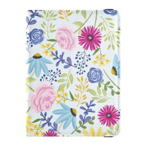 Custodia per passaporto per donne e uomini per da viaggio con blocco RFID con piccoli fiori moderno Piccoli moderni Taglia unica Casual