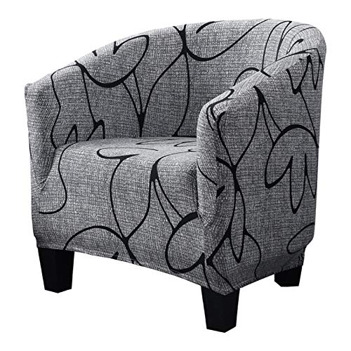 Image of SearchI Club Chair Slipcover Stretch Barrel Chair Covers Printed Tub Chair Slipcovers Soft Spandex Armchair Sofa Cover Removable Couch Furniture Protector Arm Chair Cover for Living Room(Pattern 1)
