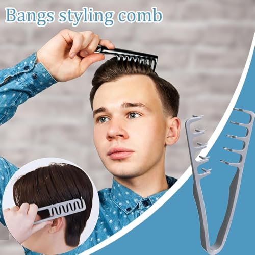 Image of Texture Comb, Hair Comb For Men, Styling Comb Curly Hair Brush 10.5x22.5 cm ABS Volumizing Detangling Travel Blow-Dry Tool