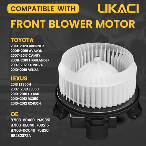 Image of Front Blower Motor 75830 for 2007-2020 Toyota Tundra Camry 4Runner