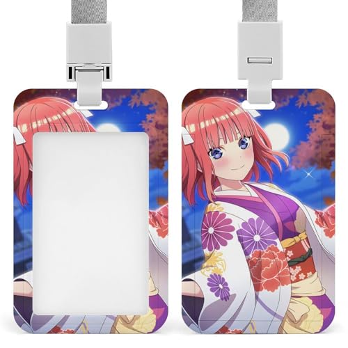 五等分の花嫁 中野二乃 IDカードホルダー 縦型 社員証 カードケース ネームホルダー 名札ホルダーカードケース 防水 吊り下げ パスケース カード入れ 名札ケース 通勤 通学 男女兼用 名刺入れ クリップスト リール付き かわいい 人気 社員証ケース カ