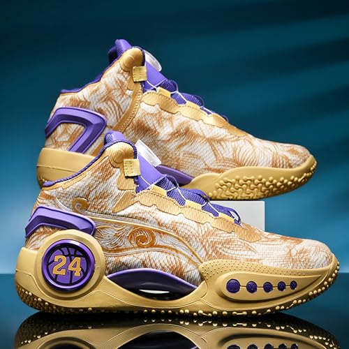Image of Men's High-Top Basketball Shoes Anti-Slip and Wear-Resistant Soles Running Shoes Graffiti Design Fashionable Sports Shoes