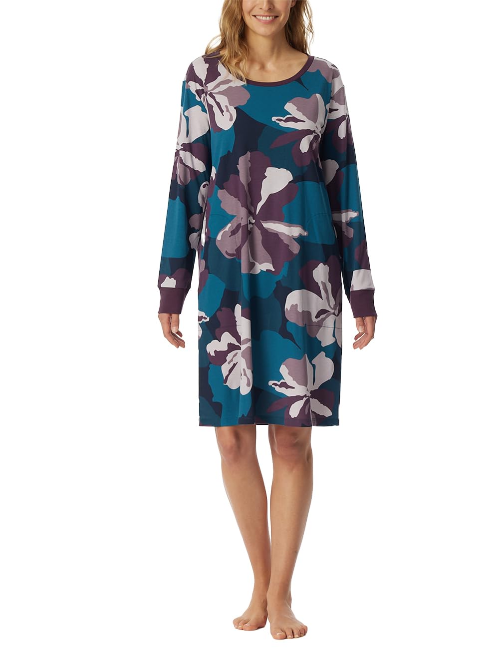 Schiesser Nachthemd Langarm mit Taschen 95cm - Modern Nightwear