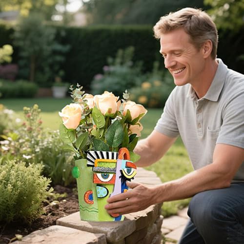 Pot à fleurs en forme de visage pots de décoratifs haut de gamme - 4
