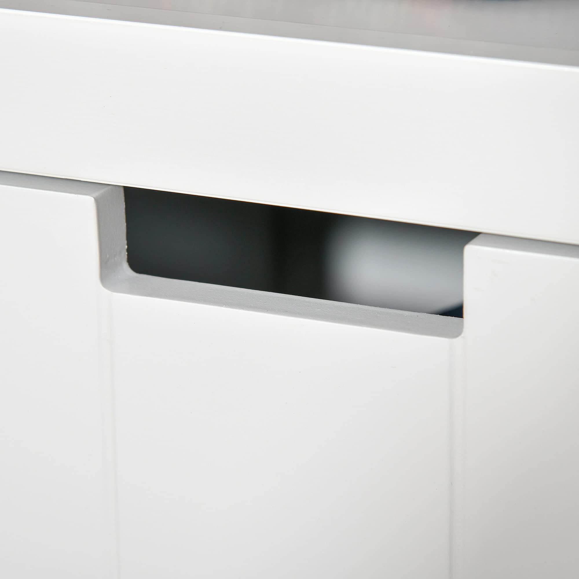 HOMCOM Aparador de Salón con 3 Cajones Extraíbles 102x33x61,5 cm Blanco | Estantes Abiertos, para Libros Juguetes, Armario Auxiliar de Almacenamiento, para Dormitorio Cocina