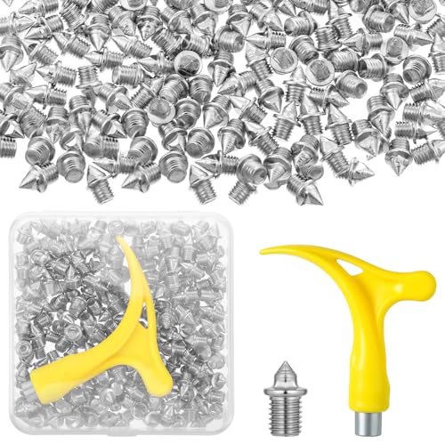 200pcs 3/16 Inch Track Spikes, Stainless Steel Track and Cross Country Spikes with Spike Wrench for Sprint Sports Shoes