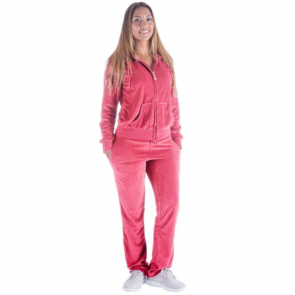 Facitisu Damski dres treningowy, zestaw 2-częściowy aksamitny dres, bluza do joggingu, bluza i spodnie dresowe, stroje sportowe