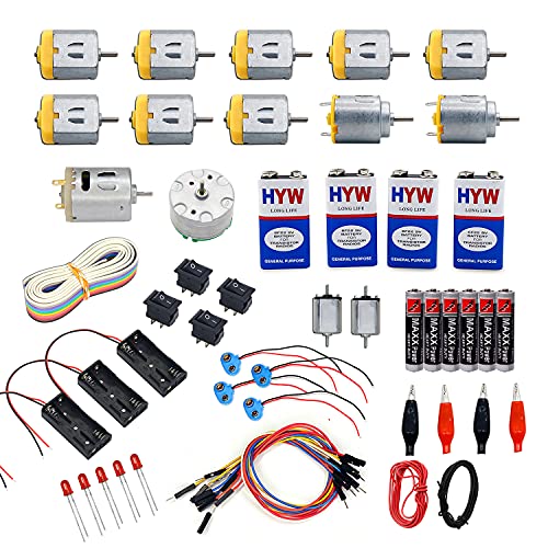 Image of Electronic spices 48 Pcs Motor & Battery (4Types Motor and 2 types Battery with clip) in one Box Starter Kit For Emerging Creators