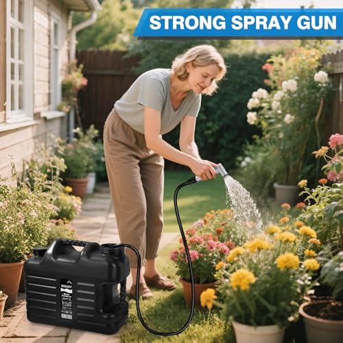 Ducha portátil para camping Digury con garrafón de 5 galones, bomba recargable 6000mAh, impermeable IPX7, contenedores libres de BPA miniatura 6