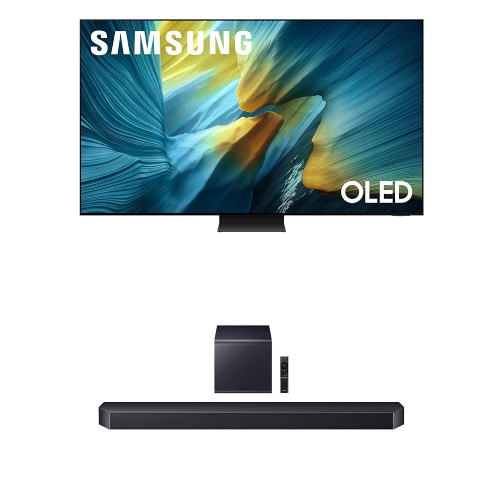 Samsung 83-Inch Class OLED S95F 4K Glare Free Smart TV (2025 Model) + Samsung Q-Series Soundbar HW-Q900F 7.1.2 ch Subwoofer (2025 Model) Smart Integration, Wireless Dolby Atmos, Q-Symphony