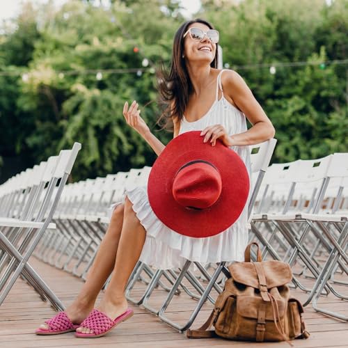 Image of Ruiee Wide Width Flat Sandals for Women. | Wide Width Sandals, X-Wide Feet Slides, Summer Braided Flat Slides, Versatile, Fashion Comfort