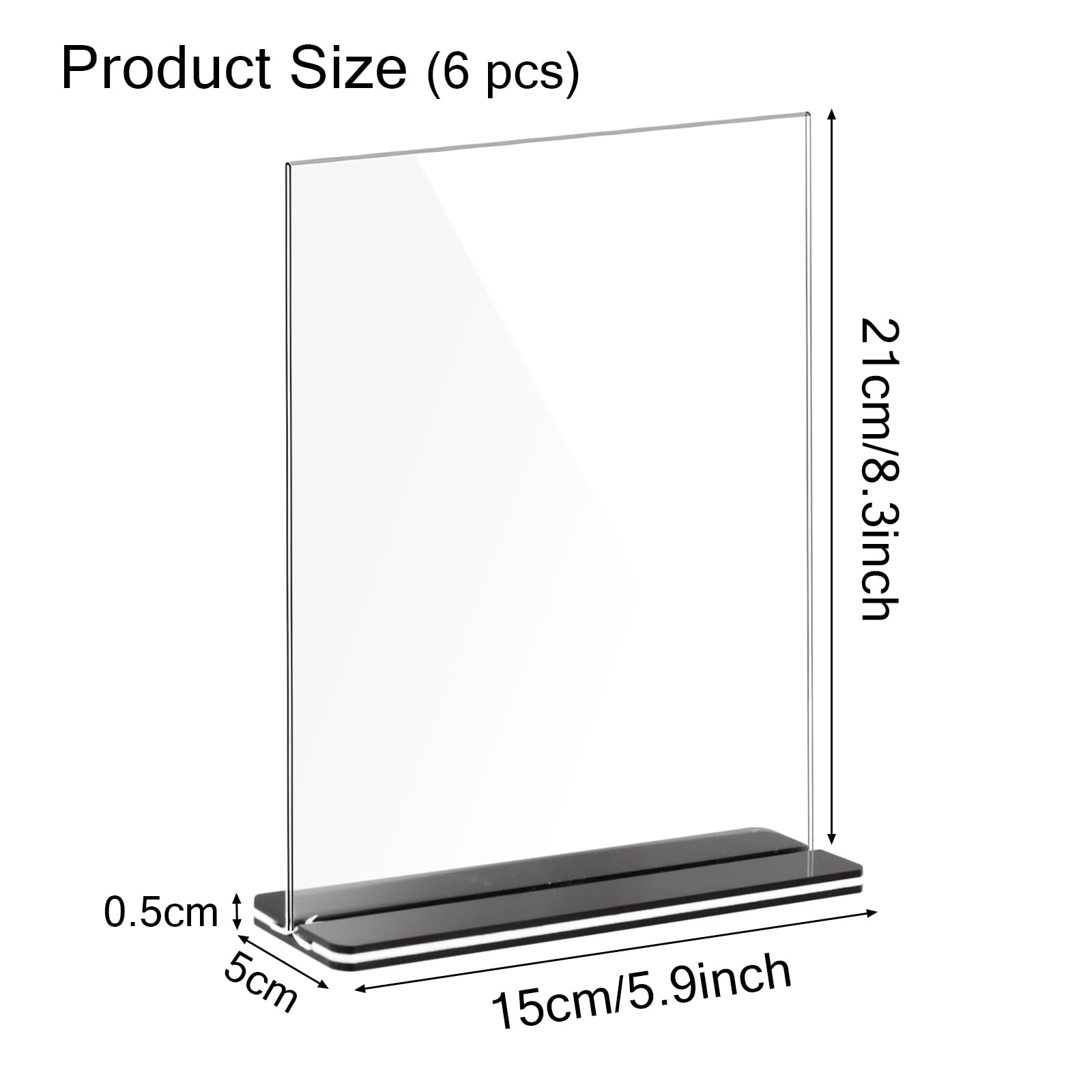 Joyan 6-Pack Premium A5 Acrylic Sign Holders, Double-Sided Clear Table Stands, Ideal for Menus, Ads, and Displays in Restaurants, Weddings, Hotels, Offices - Image 2