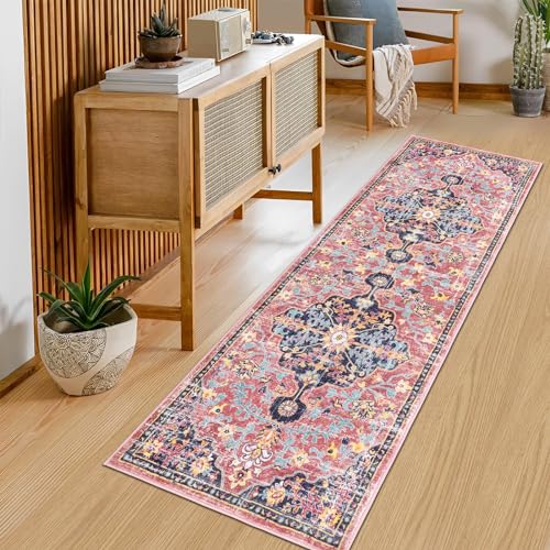 Pauwer Boho Hallway Runner Rug 2x6 Washable Entryway Area Rugs Non Slip Farmhouse Vintage Floor Mat Carpet Runner for Hallways Laundry Room Kitchen Bathroom Bedroom