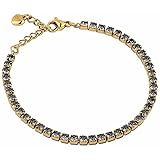 Materiale: Acciaio Bracciale tennis da donna di Ops! della collezione Glimmer. Bracciale tennis in acciaio di colore oro con pietre nere 3mm. La referenza è OPSBR-925